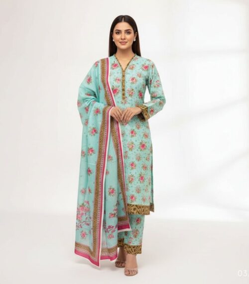AQUA & PINK PRINT SUIT