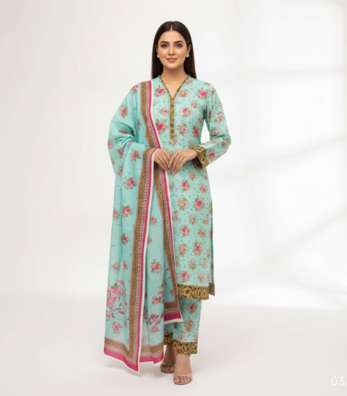 AQUA & PINK PRINT SUIT