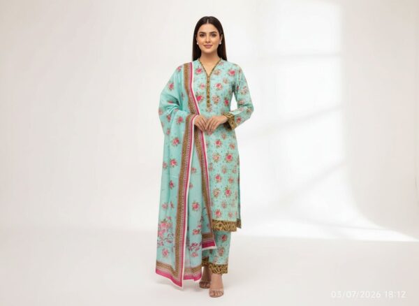 AQUA & PINK PRINT SUIT