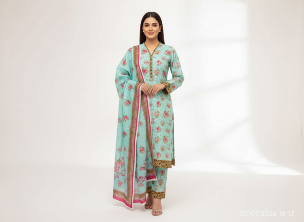 AQUA & PINK PRINT SUIT
