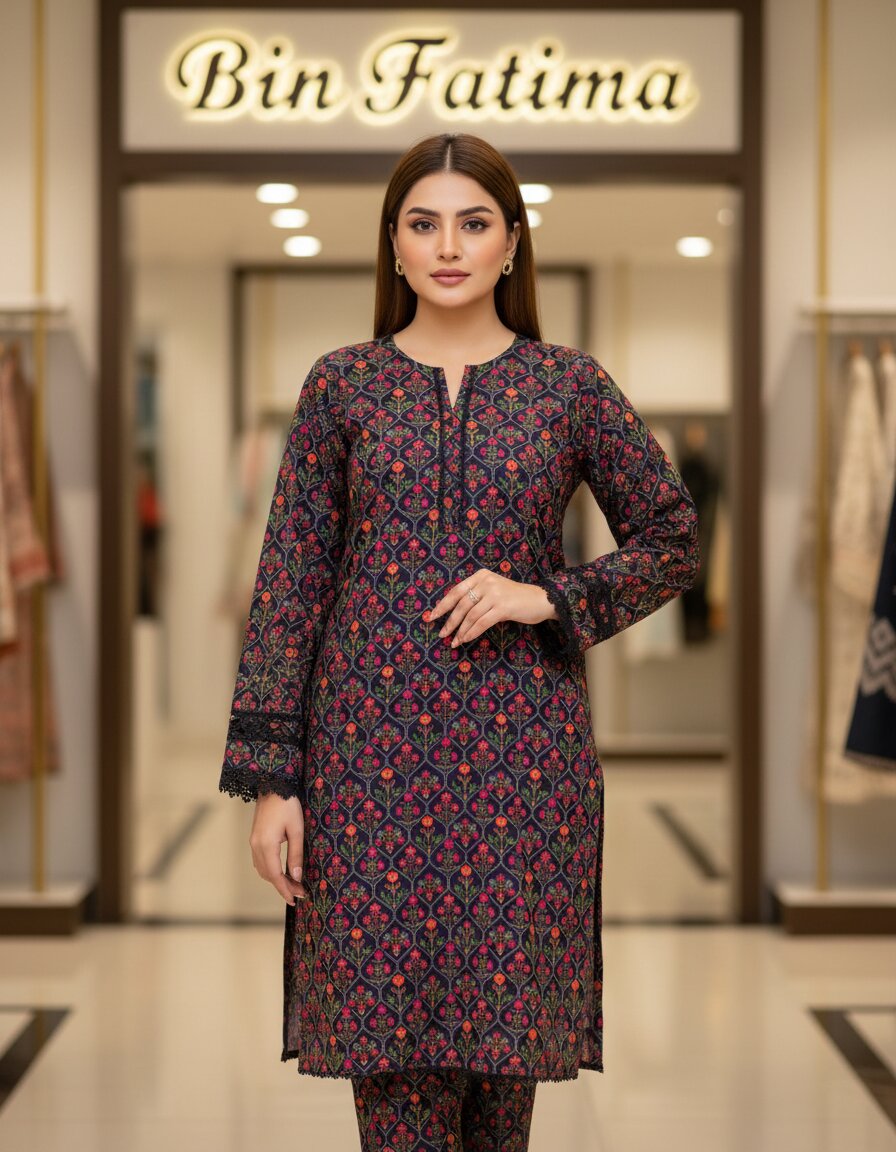 Black Multi Floral (Black base with red, pink & orange floral print)