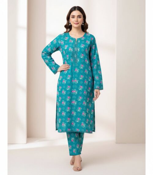 Blue Paisley Grace Lawn Suit