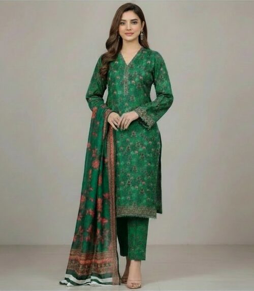 DARK GREEN FLORAL PRINT SUIT