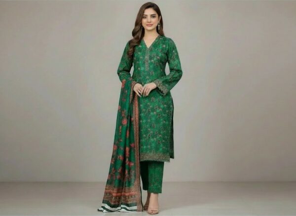 DARK GREEN FLORAL PRINT SUIT