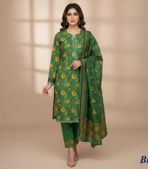 GREEN & YELLOW FLORAL PRINT SUIT