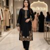 Jet Black Deep Black Embroidery – Three piece suit