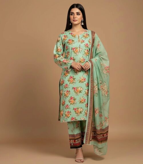 LIGHT GREEN PRINT SUIT