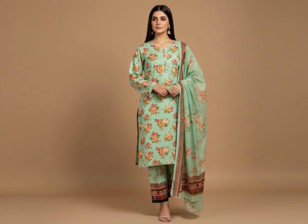 LIGHT GREEN PRINT SUIT