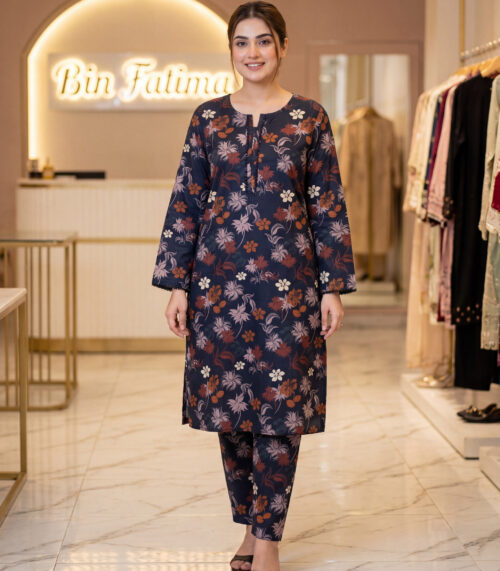 Midnight Bloom Lawn Suit (Navy floral)