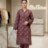Plum Floral Printed Kurta Trouser