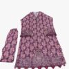 Plum Floral Printed Kurta Trouser