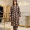 Printed 2-Piece Lawn Suit Chocolate Brown & Beige