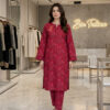 Printed 2-Piece Lawn Suit Deep Magenta Maroon