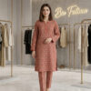 Printed 2-Piece Lawn Suit (Rust Red & Beige)