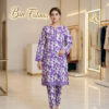 Printed 2-Piece Lawn Suit (White & Purple (Lavender))