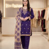 Purple Three Piece suit with Farshi Shalwar