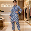 Royal Blue Flora Lawn Suit (Blue & white floral)