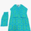 Turquoise Geometric Print Kurta Trouser